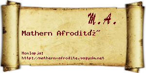 Mathern Afrodité névjegykártya
